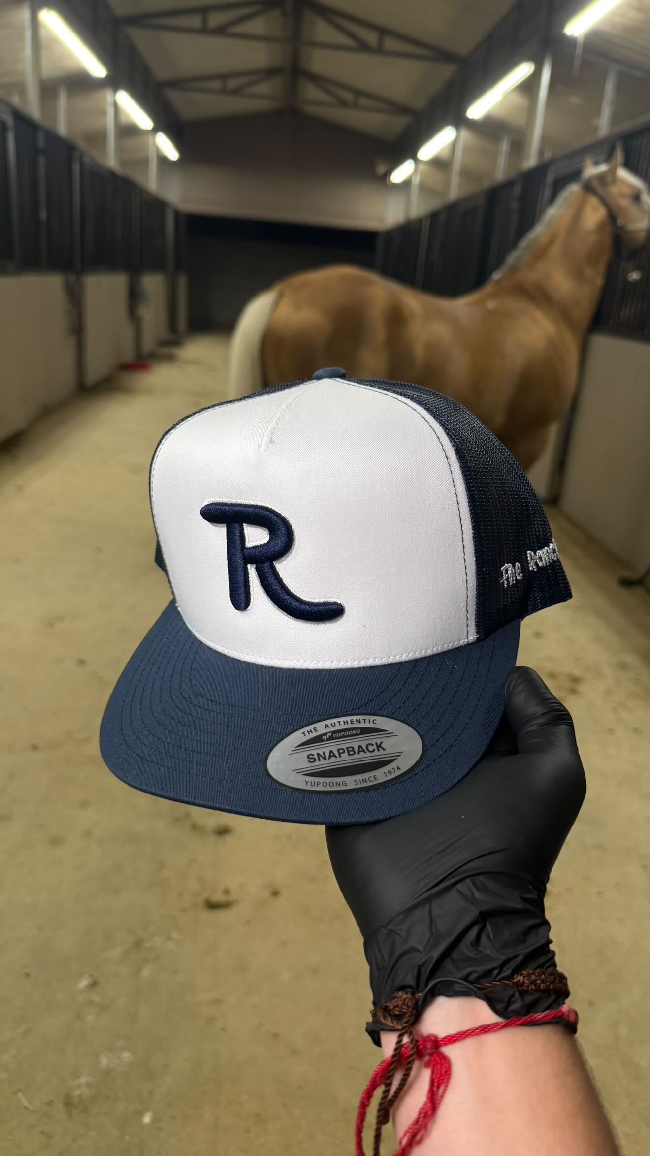Dark blue on white R