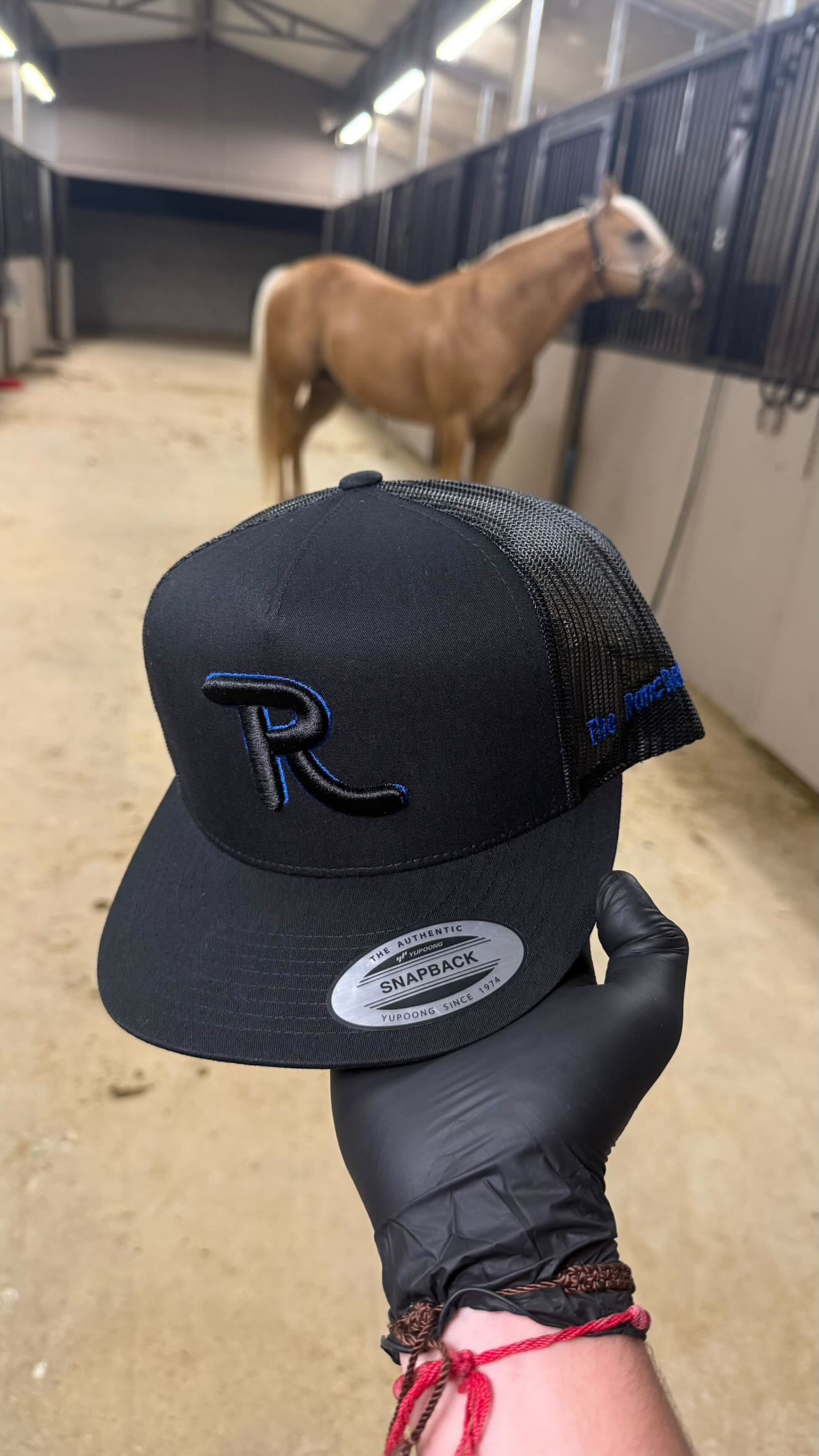 Black with blue outline R