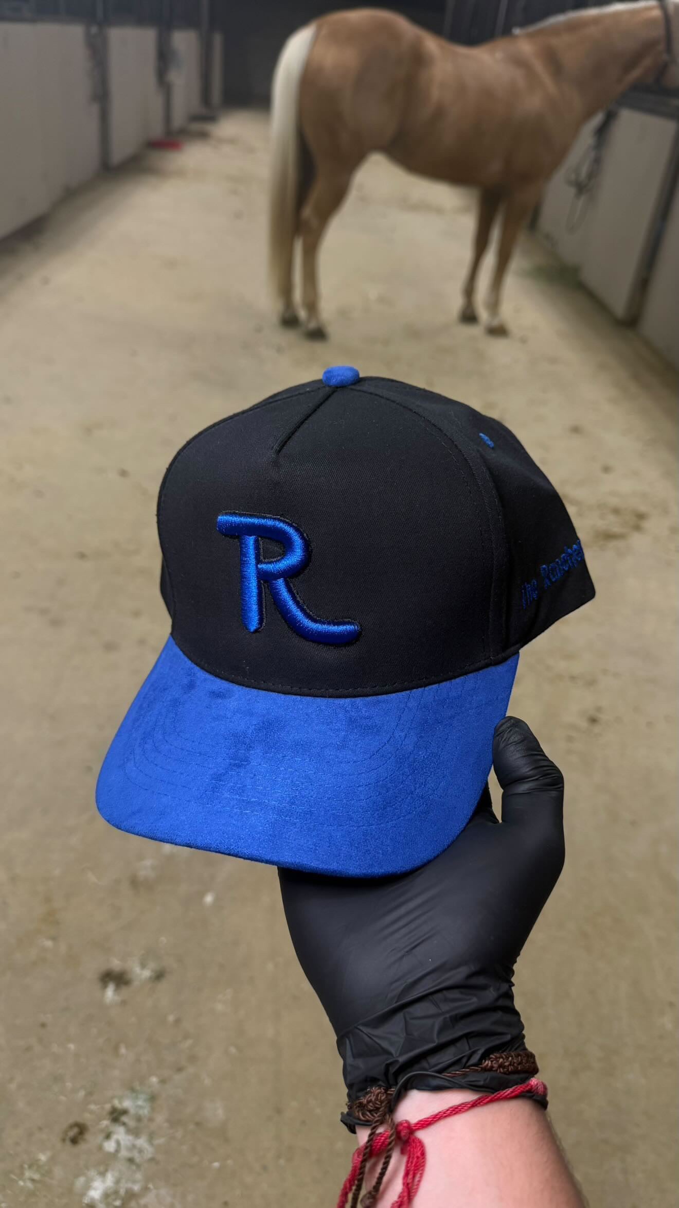 Blue on black SUEDE