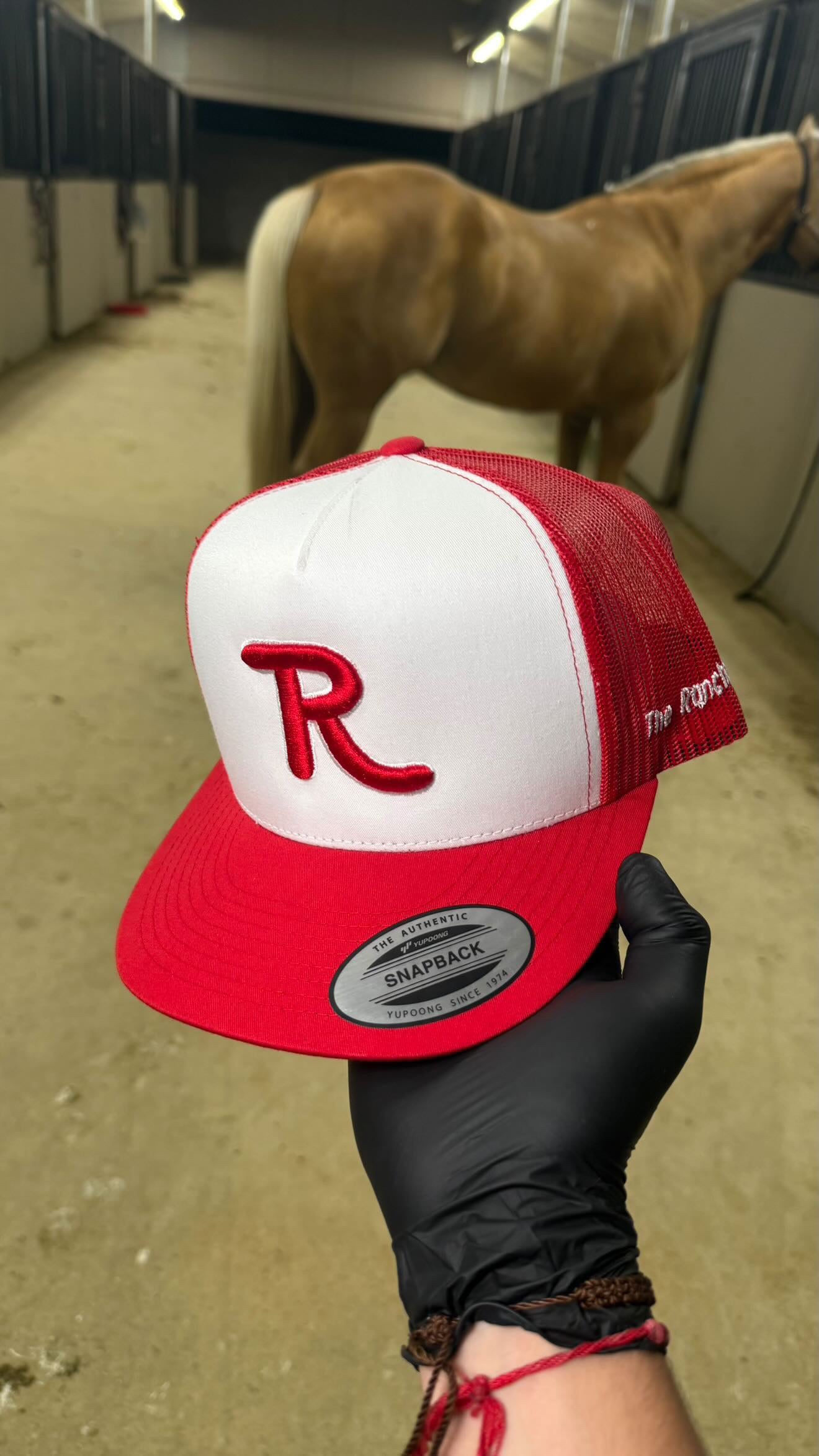 Red on white R