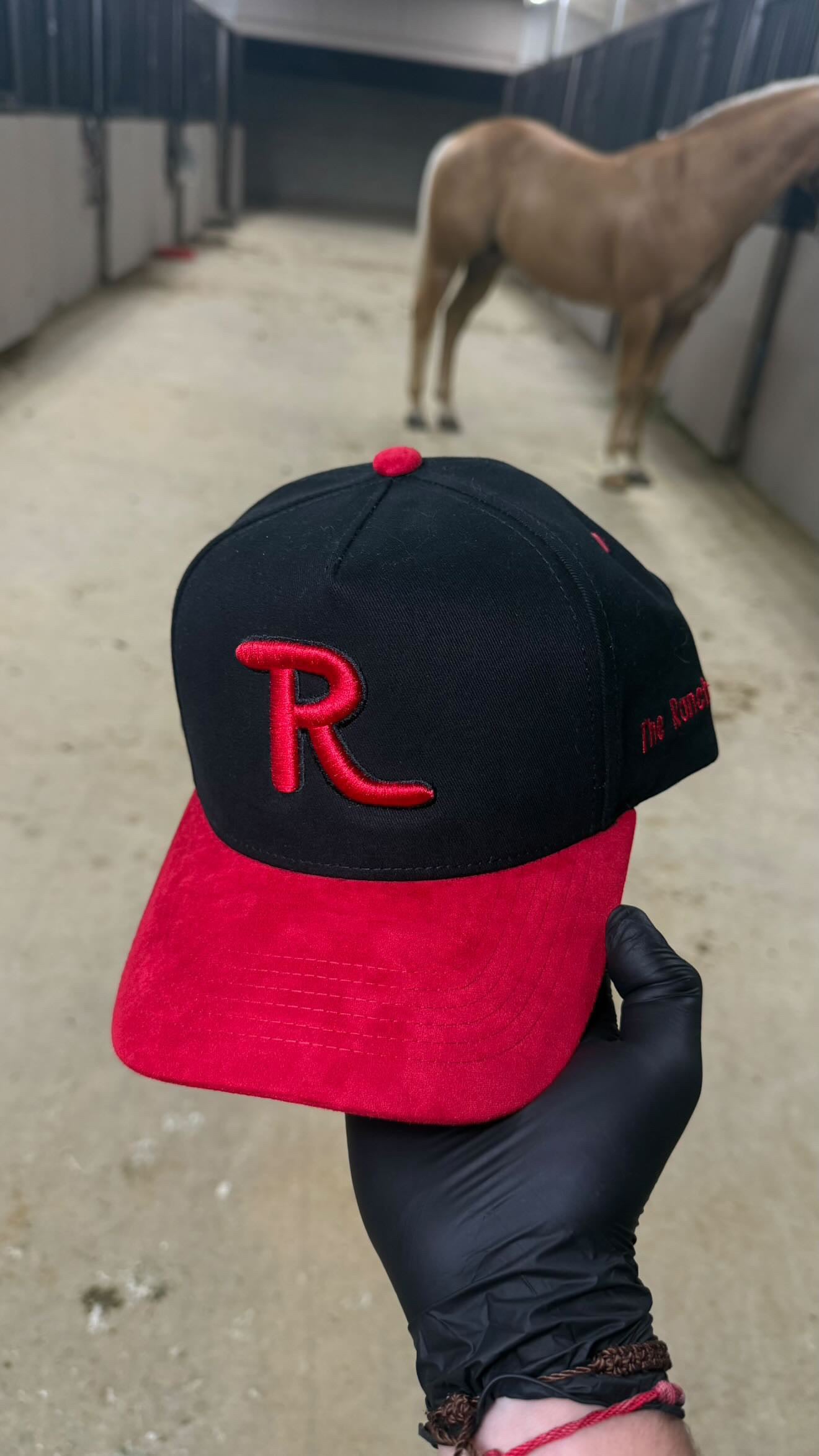 Red on black SUEDE
