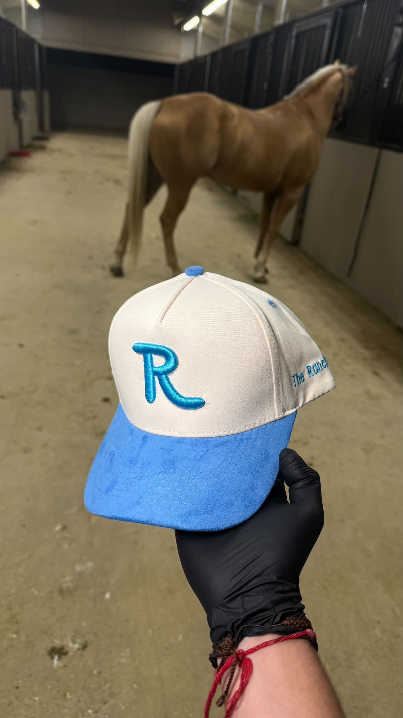 Baby blue on white SUEDE