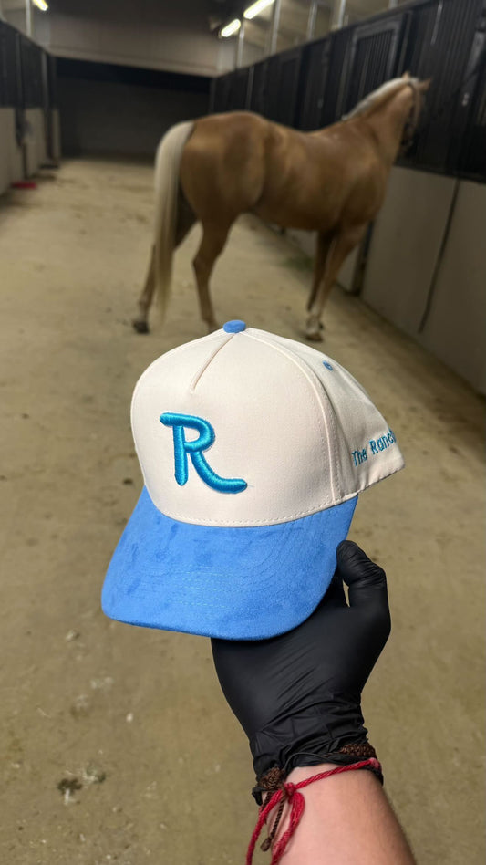 Baby blue on white SUEDE